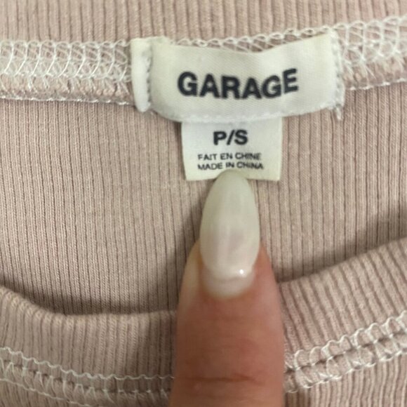 Garage Blush Pink Ribbed Long Sleeve Crop Top (Size P/S) - Picture 6 of 8